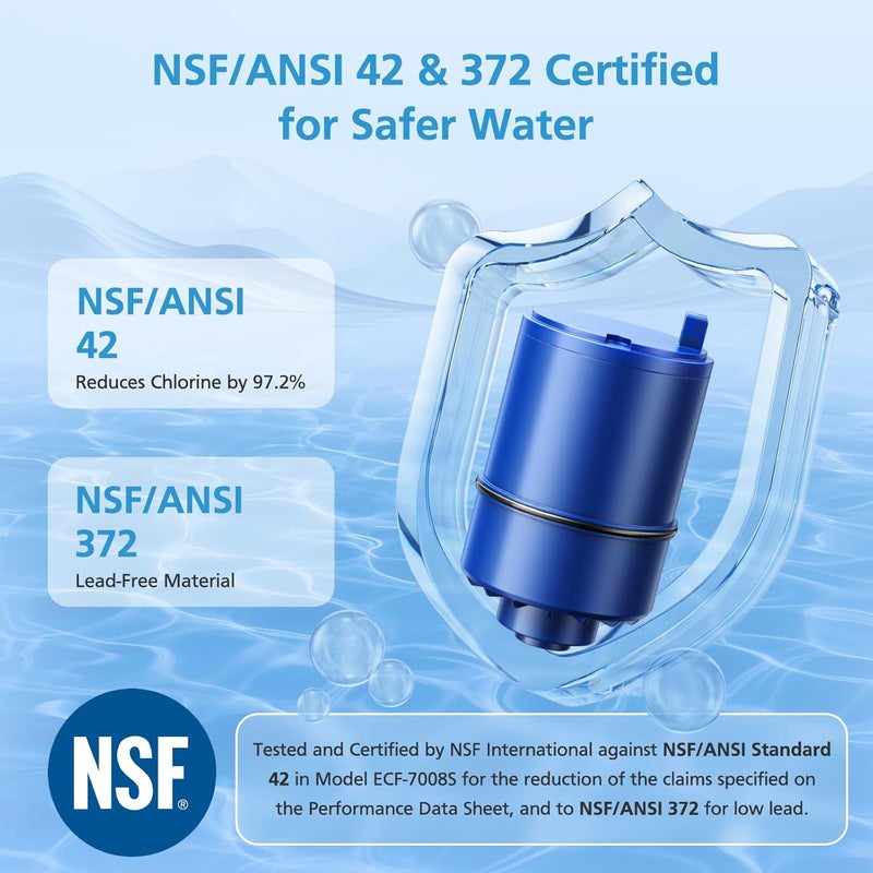 isingo 3 Pack RF9999 Faucet Mount Replacement Filter For ALL PUR/PUR PLUS Faucet Filtration Systems, 3-in-1 Powerful & Natural Mineral Filtration, Lead Removal, 9-Month Value, Blue, *NSF Certified - Image 2